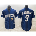 Detroit Tigers #9 Jack Flaherty Number 2024 Navy Puhics City Connect Cool Base Limited Stitched Jersey 2