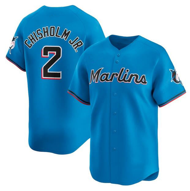 Miami Marlins #2 Jazz Chisholm Jr. Blue Puhics Limited Stitched Jersey