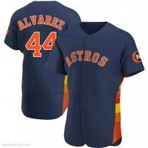 Houston Astros #44 Yordan Alvarez Authentic Navy Puhics Alternate Jerseys