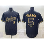Los Angeles Dodgers #5 Freddie Freeman Black Gold Puhics Limited Stitched Jersey