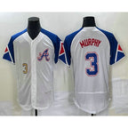 Atlanta Braves #3 Dale Murphy Number White Puhics 2023 City Connect Flex Base Stitched Jersey