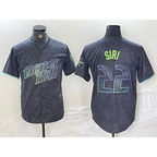 Tampa Bay Rays #22 Jose Siri Charcoal Puhics 2024 City Connect Limited Stitched Jersey