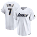 Houston Astros #7 Craig Biggio White Puhics Throwback Cooperstown Collection Limited Jersey