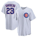 Chicago Cubs #23 Ryne Sandberg White Puhics Home Retired Player Replica Jersey