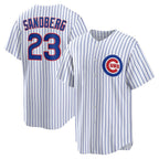 Chicago Cubs #23 Ryne Sandberg White Puhics Home Retired Player Replica Jersey