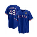 Texas Rangers #48 Jacob DeGrom Royal Puhics 2023 World Series Cool Base Stitched Jersey
