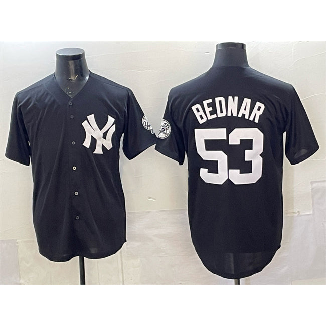 New York Yankees #53 David Bednar Black Puhics Stitched Jersey
