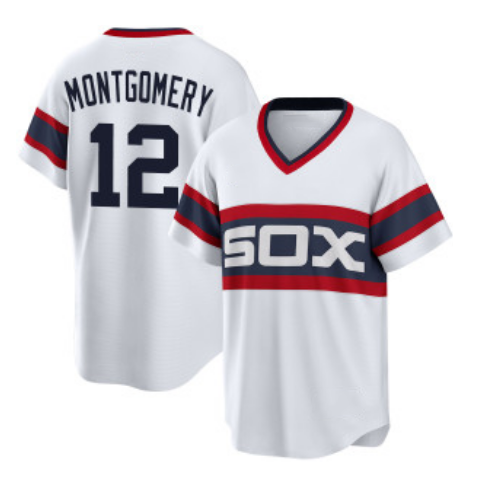 Chicago White Sox #12 Colson Montgomery White Puhics Cool Base Stitched Jersey