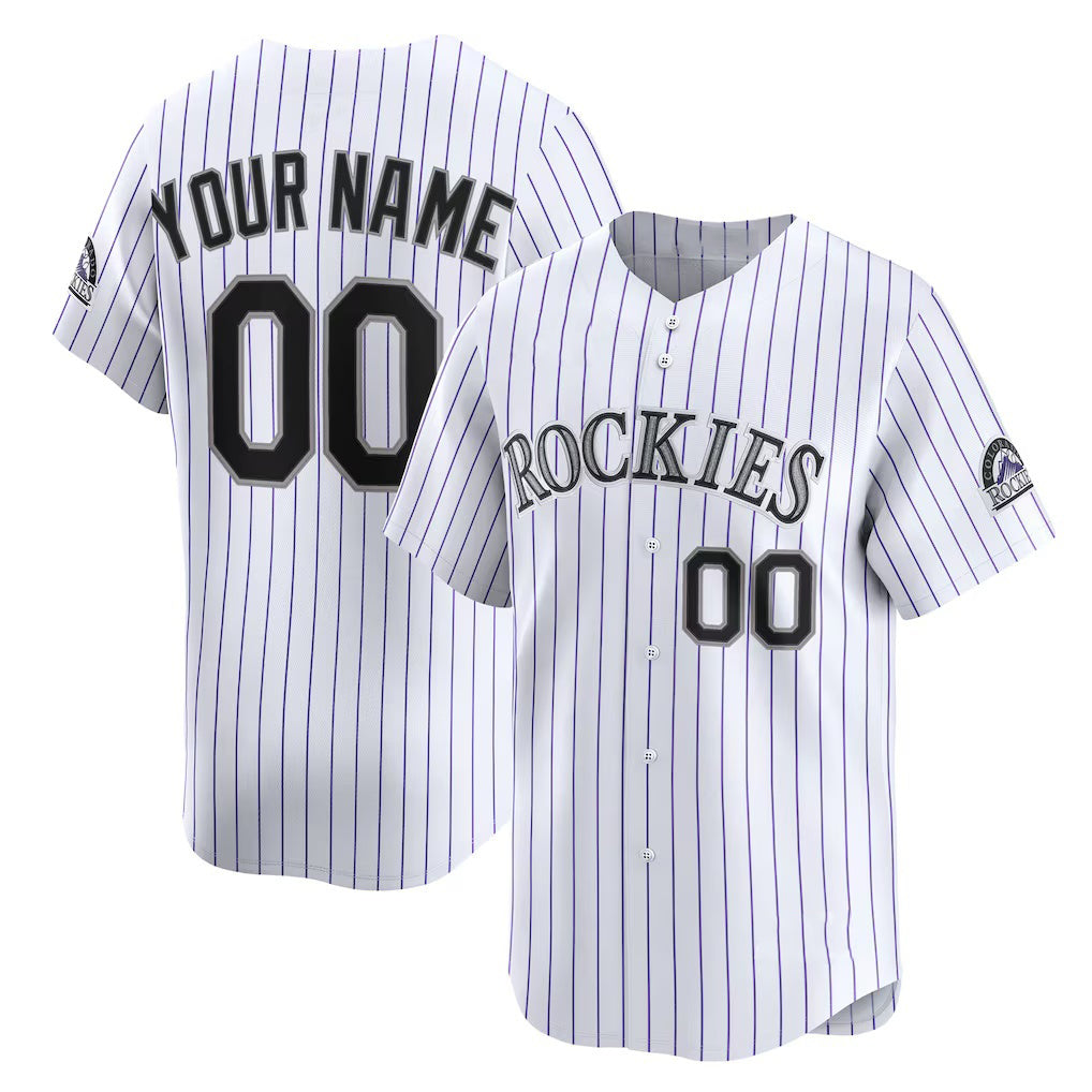 Custom Colorado Rockies White Puhics Home Limited Jersey