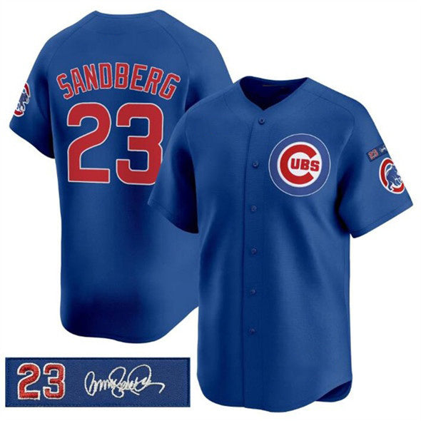 Chicago Cubs #23 Ryne Sandberg Royal Puhics 'Ryne Sandberg Tribute' Vapor Limited V3 Stitched Jersey