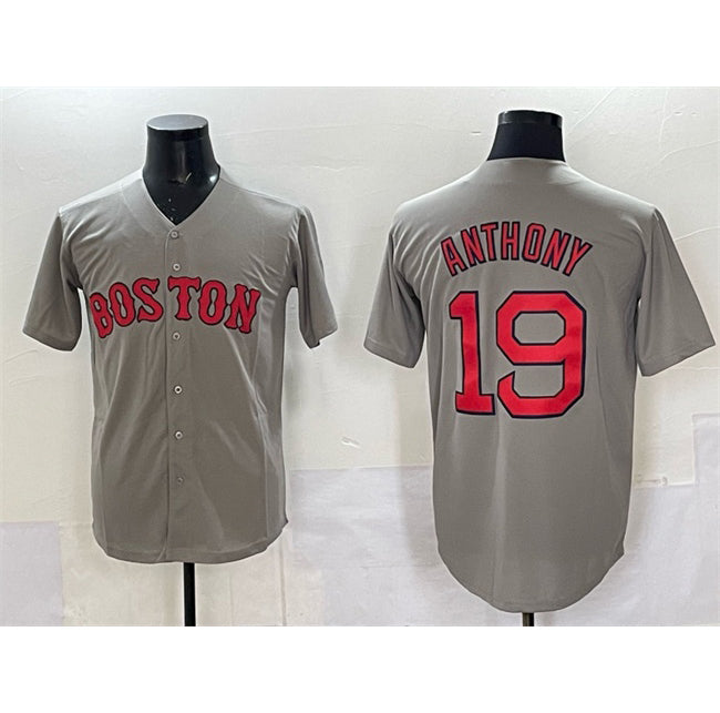 Boston Red Sox #19 Roman Anthony Gray Puhics Cool Base Stitched Jersey
