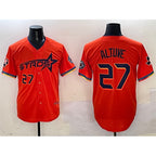Houston Astros #27 Jose Altuve Orange Puhics 2025 City Connect With Texas Patch Limited Stitched Jersey