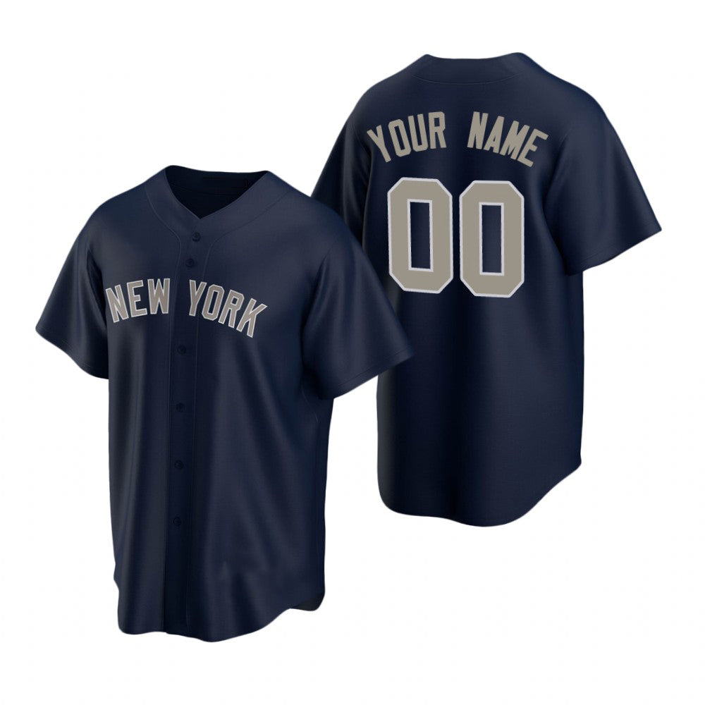 Custom New York Yankees Navy Puhics Stitched Cool Base Jersey