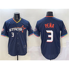 Houston Astros #3 Jeremy Pena Navy Puhics 2025 City Connect With Texas Patch Limited Stitched Jersey