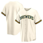 Milwaukee Brewers Cream Puhics Home Replica Team Jersey