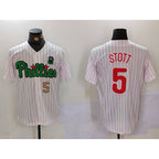 Philadelphia Phillies #5 Bryson Stott White Green Puhics Cool Base Stitched Jerseys