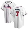 Atlanta Braves #7 Jurickson Profar White Puhics 2025 Cool Base Stitched Jersey