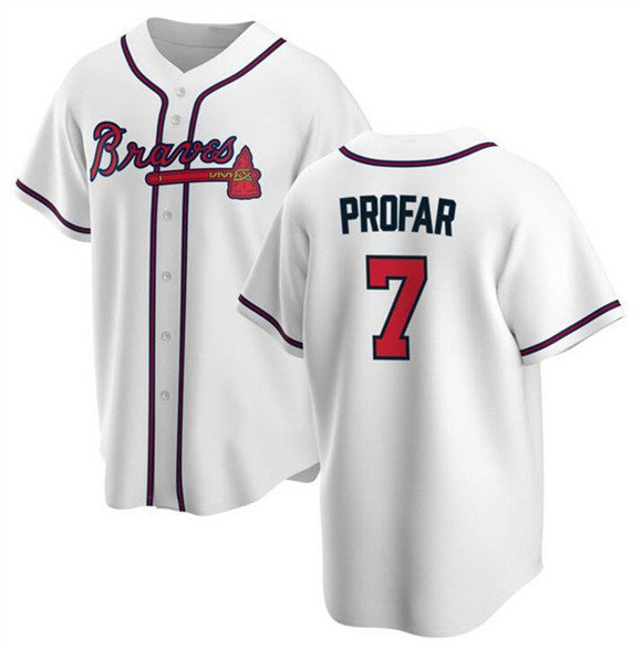 Atlanta Braves #7 Jurickson Profar White Puhics 2025 Cool Base Stitched Jersey