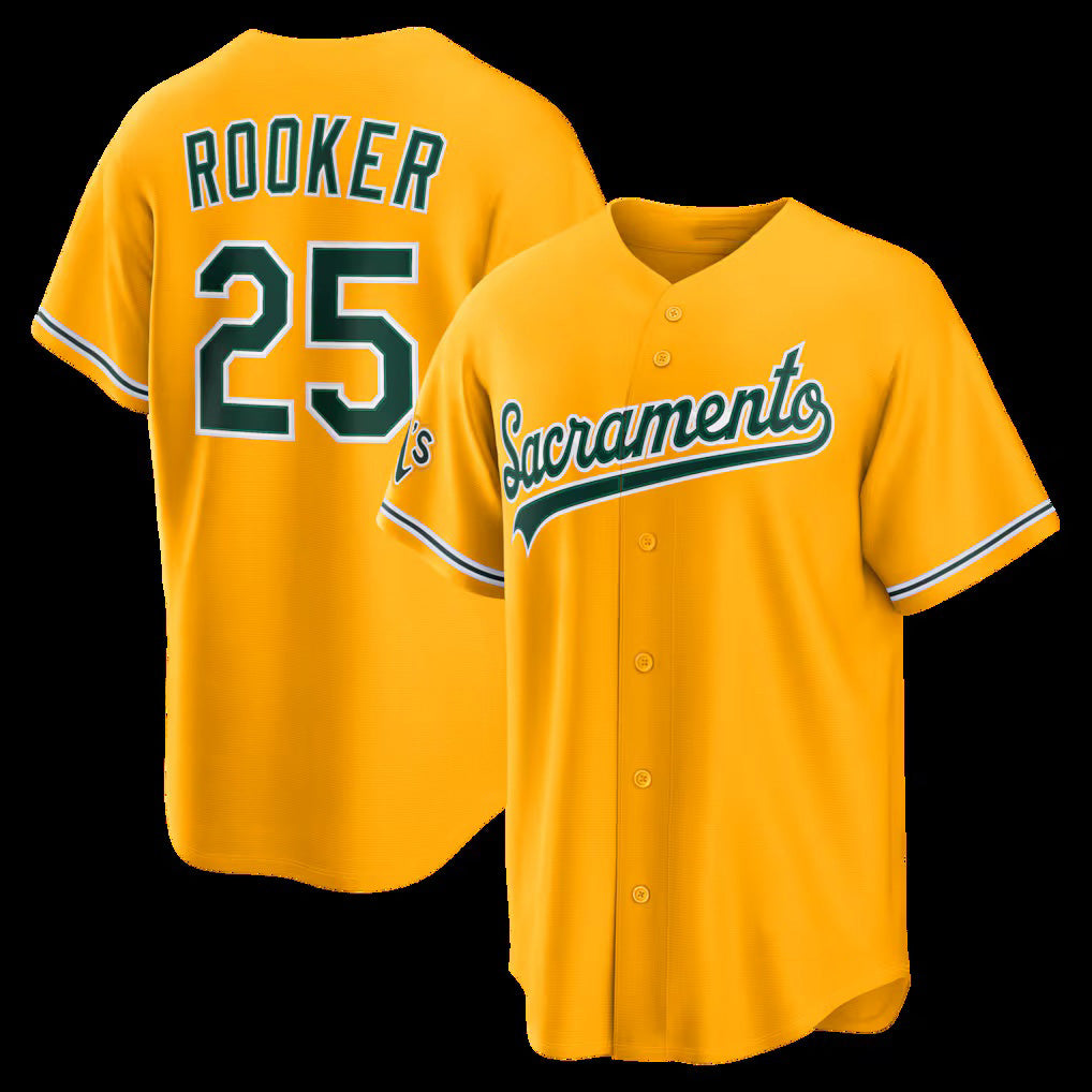 Oakland Athletics #25 Brent Rooker Gold Puhics Alternate Stadium Jersey