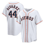 Houston Astros #44 Yordan Alvarez White Puhics 2022 World Series Home Stitched Jersey