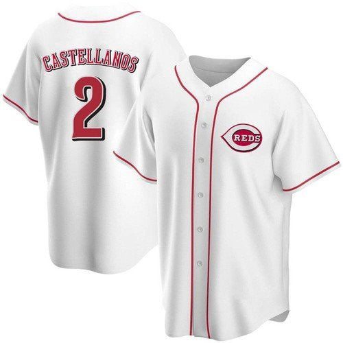 Cincinnati Reds #2 Nick Castellanos White Puhics 2021 Replica Home Jersey