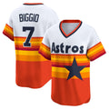 Houston Astros #7 Craig Biggio White Puhics Throwback Cooperstown Collection Limited Player Jersey