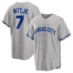 Kansas City Royals #7 Bobby Witt Jr. Gray Puhics Road Replica Jersey