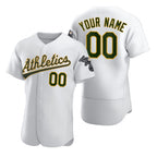 Custom Oakland Athletics White Puhics 2020 Stitched Flex Base Jersey