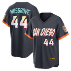 San Diego Padres #44 Joe Musgrove Obsidian Puhics 2026 City Connect Stadium Jersey