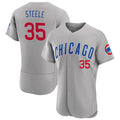 Chicago Cubs #35 Justin Steele Gray Puhics Road Flex Base Player Jersey