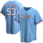 Texas Rangers #53 Adolis Garcia Light Blue Puhics Cool Base Stitched Jersey