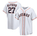 Houston Astros #27 Jose Altuve White Puhics 2022 World Series Home Stitched Jersey