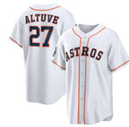 Houston Astros #27 Jose Altuve White Puhics 2022 World Series Home Stitched Jersey