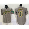 Oakland Athletics #16 Nick Kurtz Grey Puhics Cool Base Stitched Baseball Jersey