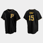 Pittsburgh Pirates #15 Oneil Cruz Black Puhics Alternate Team Logo Coolbase Jersey