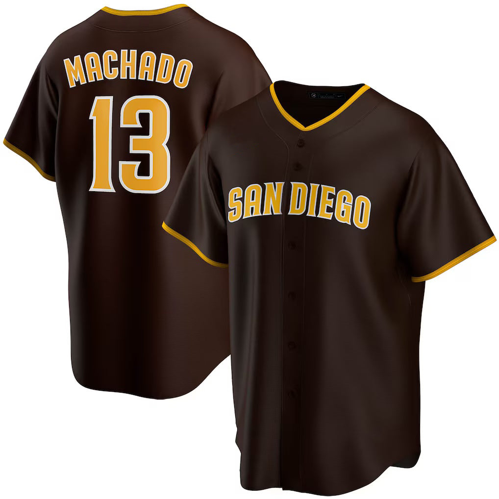 San Diego Padres #13 Manny Machado Brown Puhics Alternate Replica Player Jersey