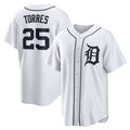 Detroit Tigers #25 Gleyber Torres White Puhics Home Replica Jersey