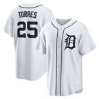 Detroit Tigers #25 Gleyber Torres White Puhics Home Replica Jersey