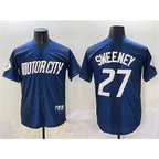 Detroit Tigers #27 Trey Sweeney 2024 Navy Puhics City Connect Cool Base Limited Stitched Jersey