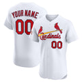 Custom St. Louis Cardinals White Puhics Home Elite Sponsor Patch Jersey
