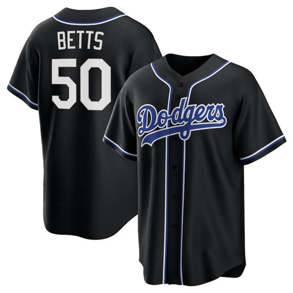 Los Angeles Dodgers #50 Mookie Betts Black Puhics Lights Out Limited Stitched Jersey