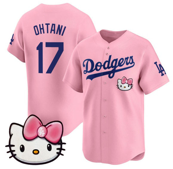 Los Angeles Dodgers #17 Shohei Ohtani Pink Puhics 2025 Hello Kitty Vapor Limited Stitched Jersey