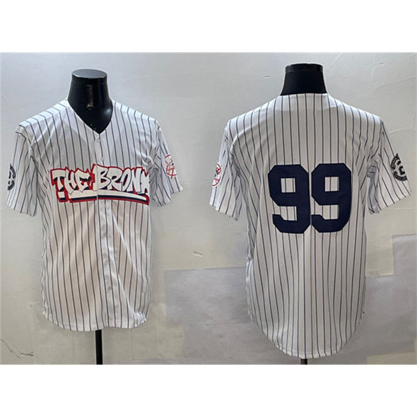 New York Yankees #99 Aaron Judge White Puhics Bronx Graffiti Vapor Limited Stitched Jersey