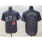 New York Mets #12 Francisco Lindor Number Grey Puhics 2024 City Connect Cool Base Stitched Jerseys