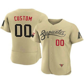 Custom Arizona Diamondbacks ACTIVE PLAYER 2021 Gold Puhics City Connect Flex Base Stitched Jersey