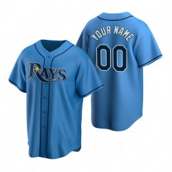 Custom Tampa Bay Rays Light Blue Puhics Stitched Cool Base Jersey