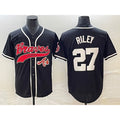 Atlanta Braves #27 Austin Riley Black Puhics Cool Base Stitched Jersey 2