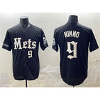 New York Mets #9 Brandon Nimmo Black Puhics 'Gotham Gothic Edition' Vapor Premier Limited Stitched Jersey