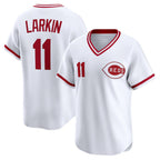 Cincinnati Reds #11 Barry Larkin White Puhics Throwback Cooperstown Collection Limited Jersey