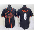 Baltimore Orioles #8 Cal Ripken Jr Black Puhics Cool Base Stitched Jersey